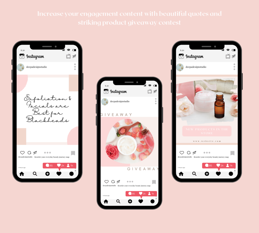 Beauty Instagram templates Canva