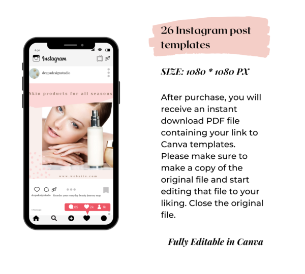 Beauty & skincare Instagram post templates 3