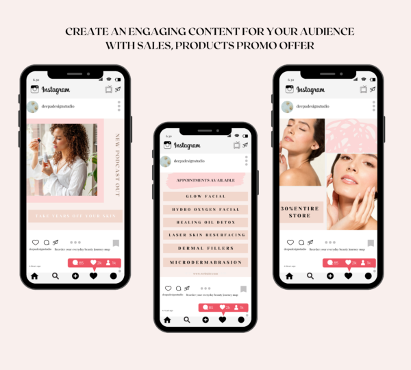 Beauty Instagram templates Canva