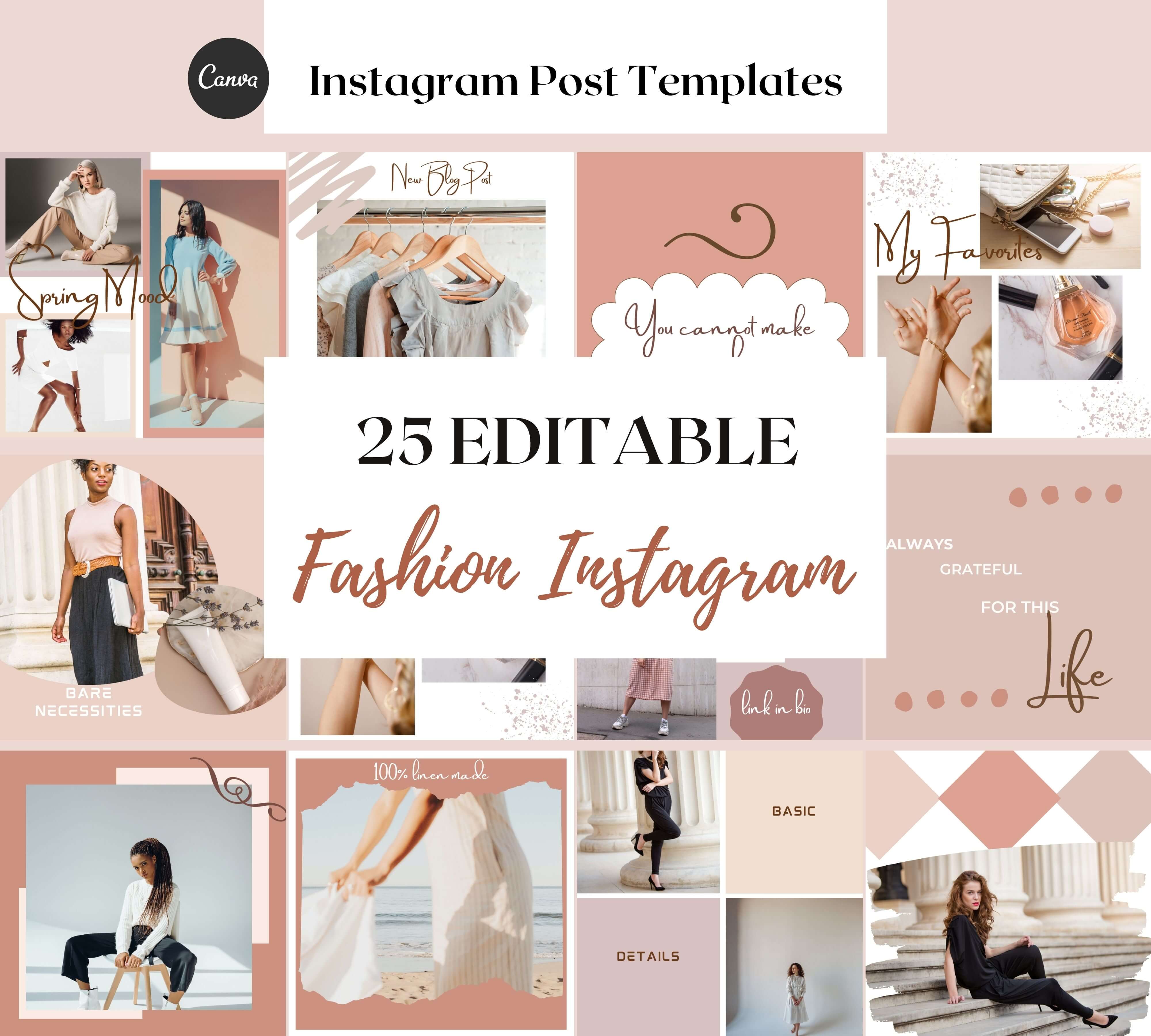 25 fashion Instagram templates