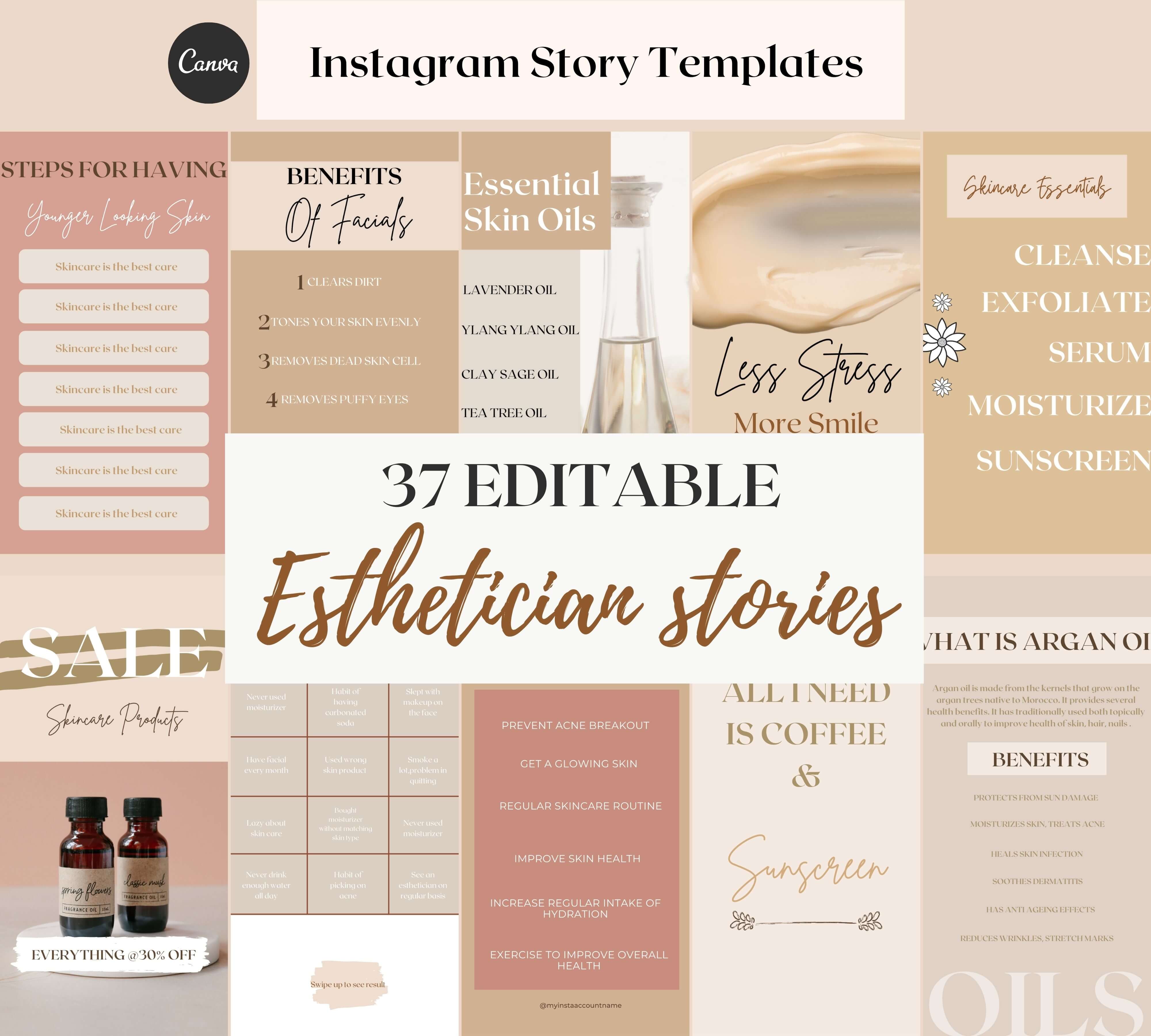 Esthetician social media Instagram story template