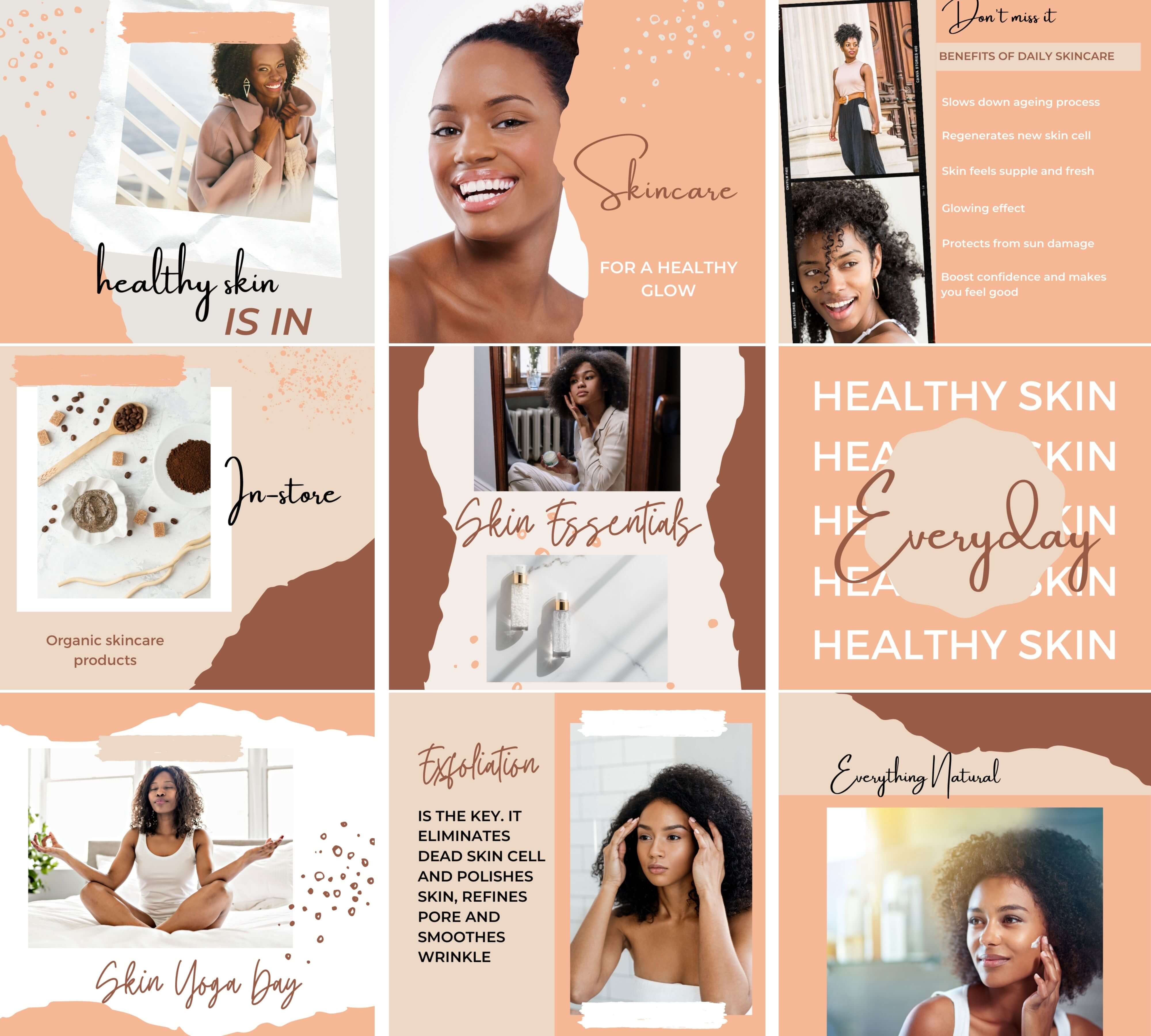 Instagram Skincare Templates Canva