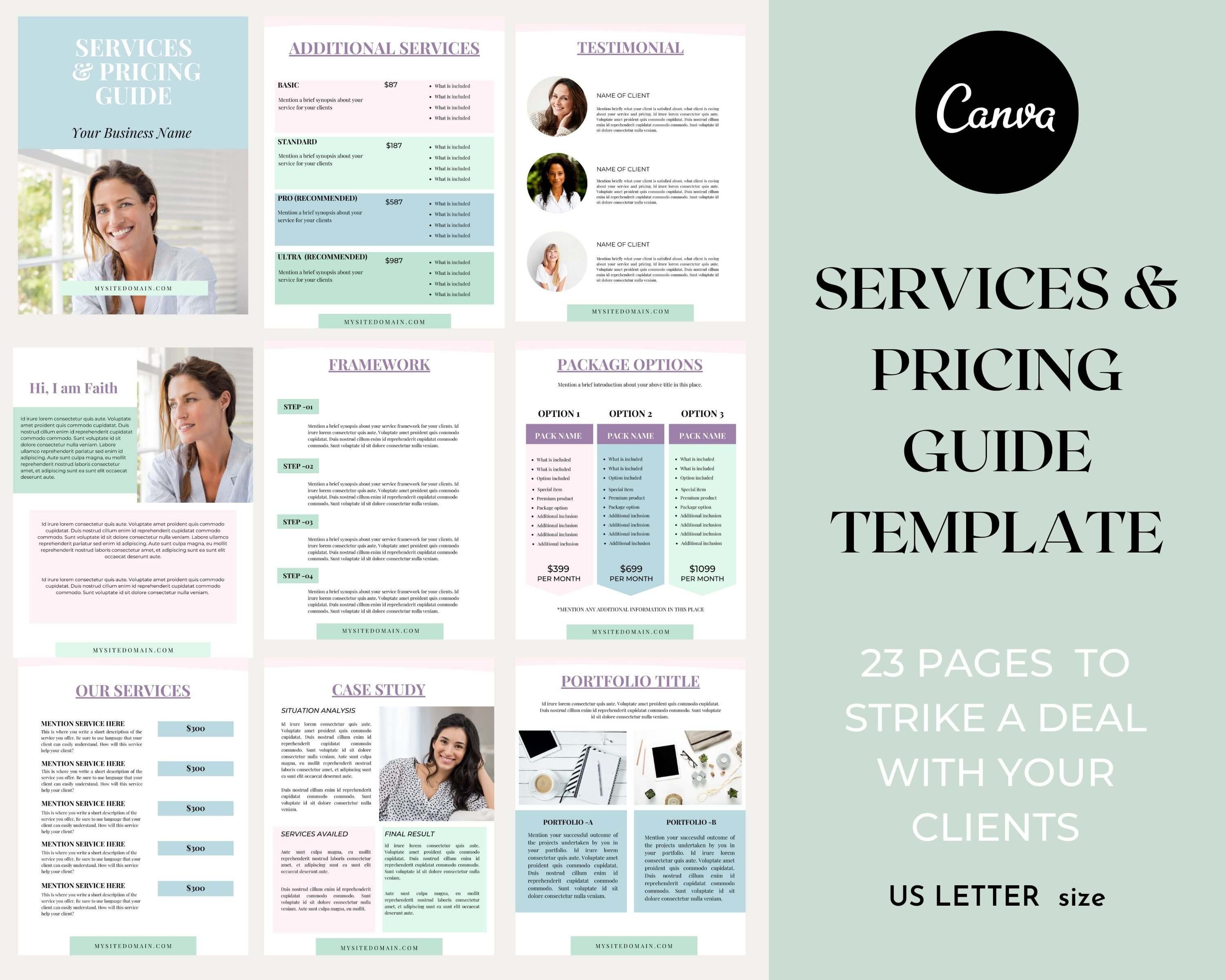 Services and pricing template