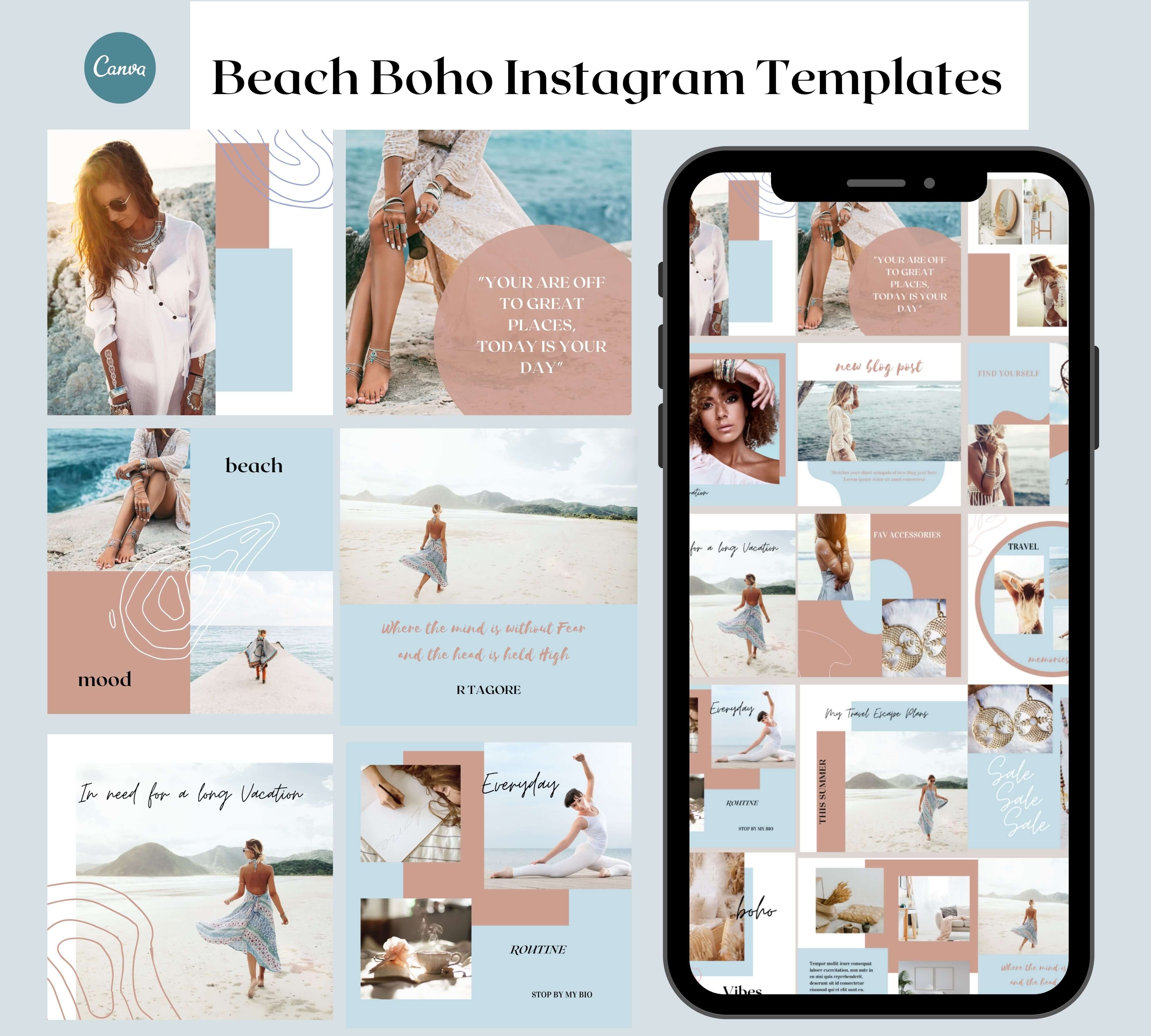 Beach Boho Instagram Templates