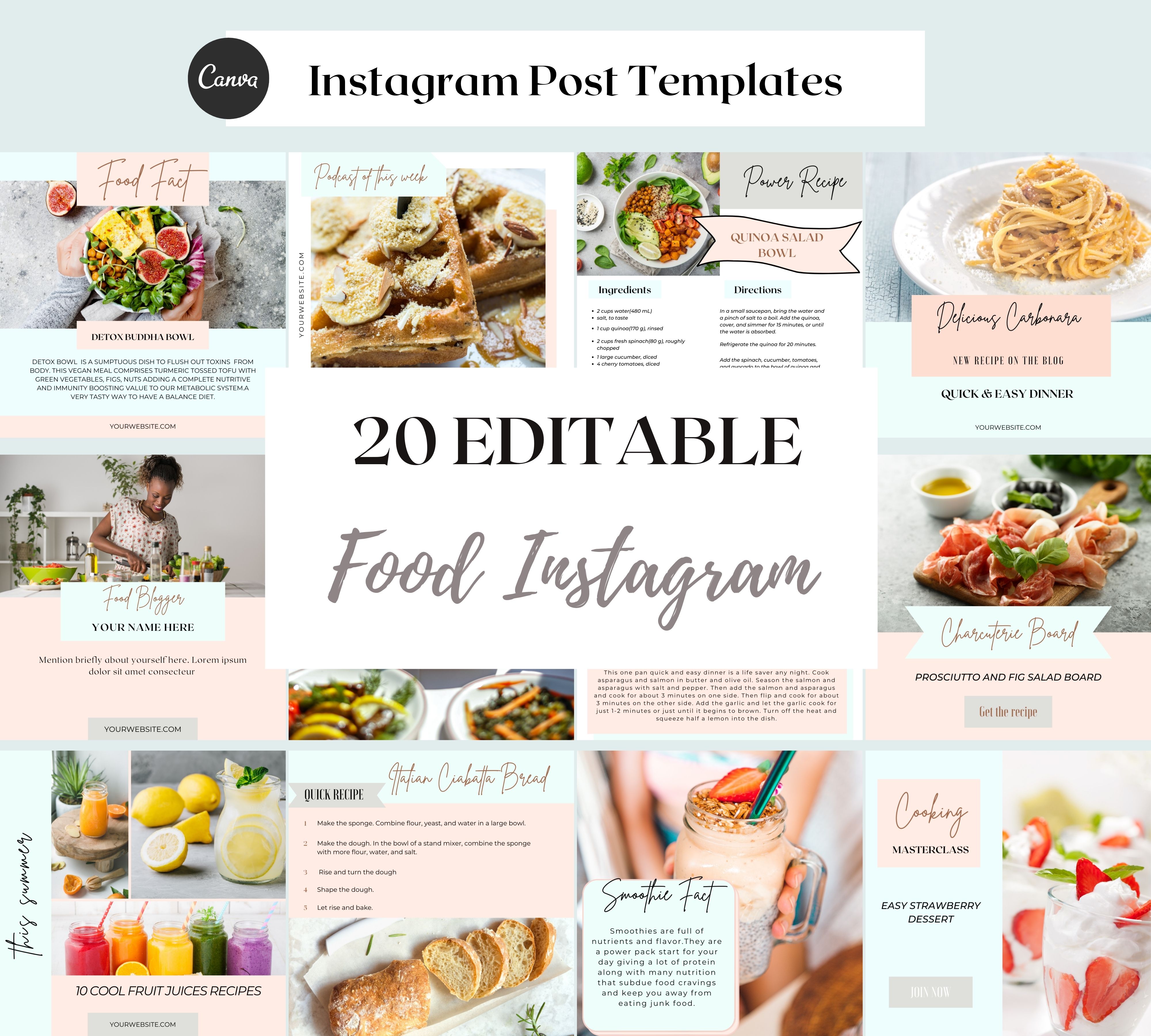 Food blogger Instagram templates