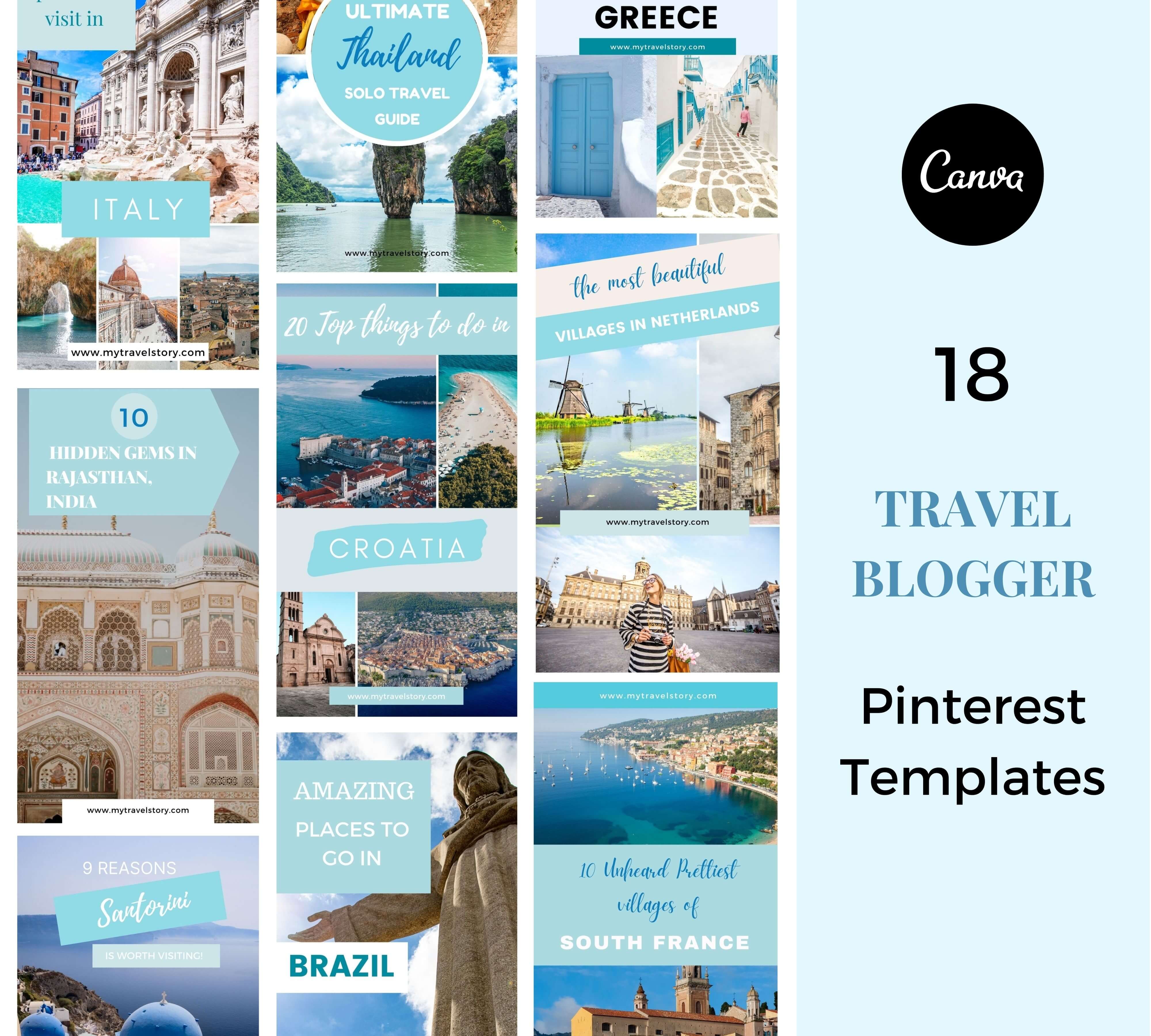 Travel Pinterest pin templates