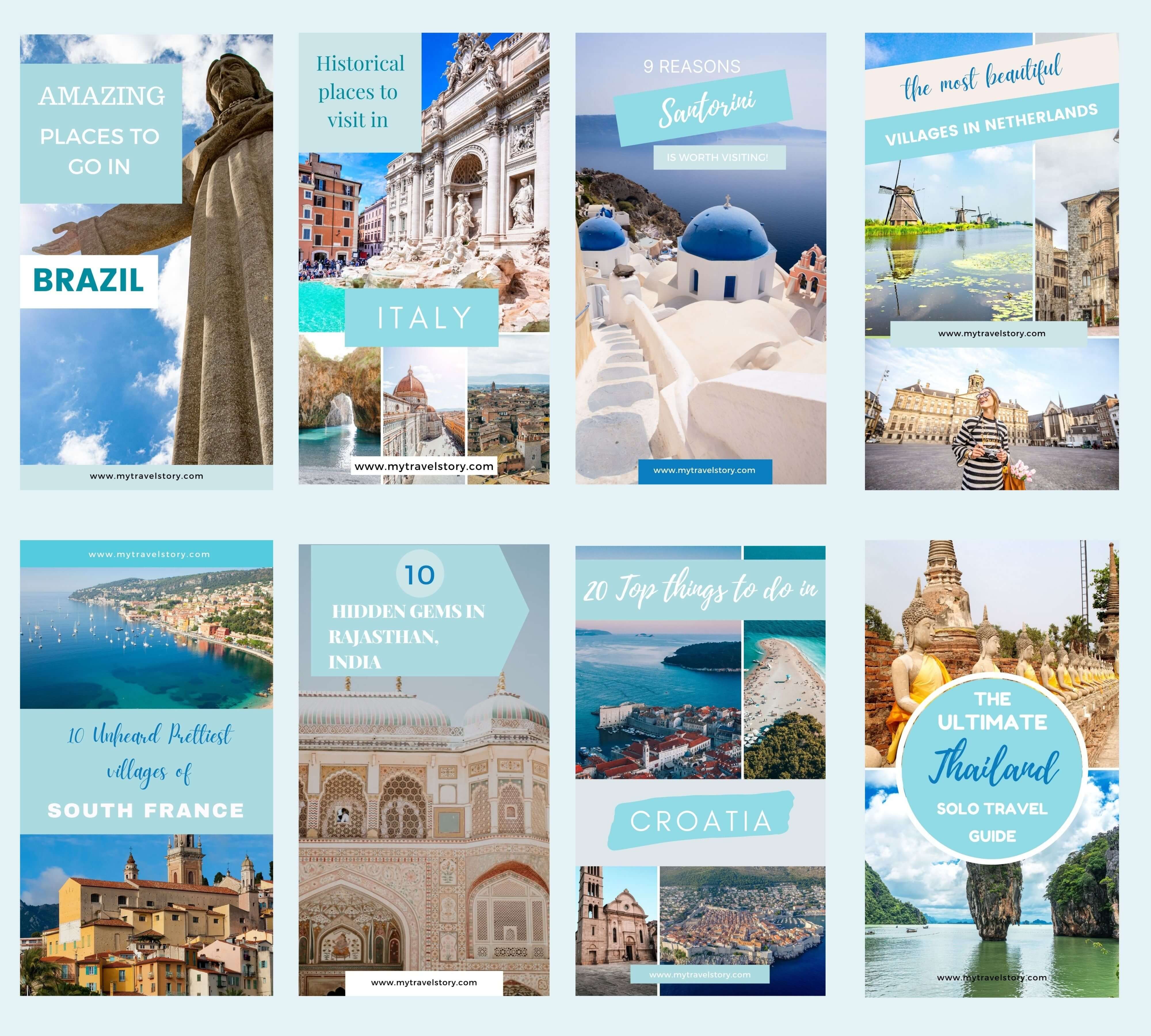 Travel Pinterest pin templates