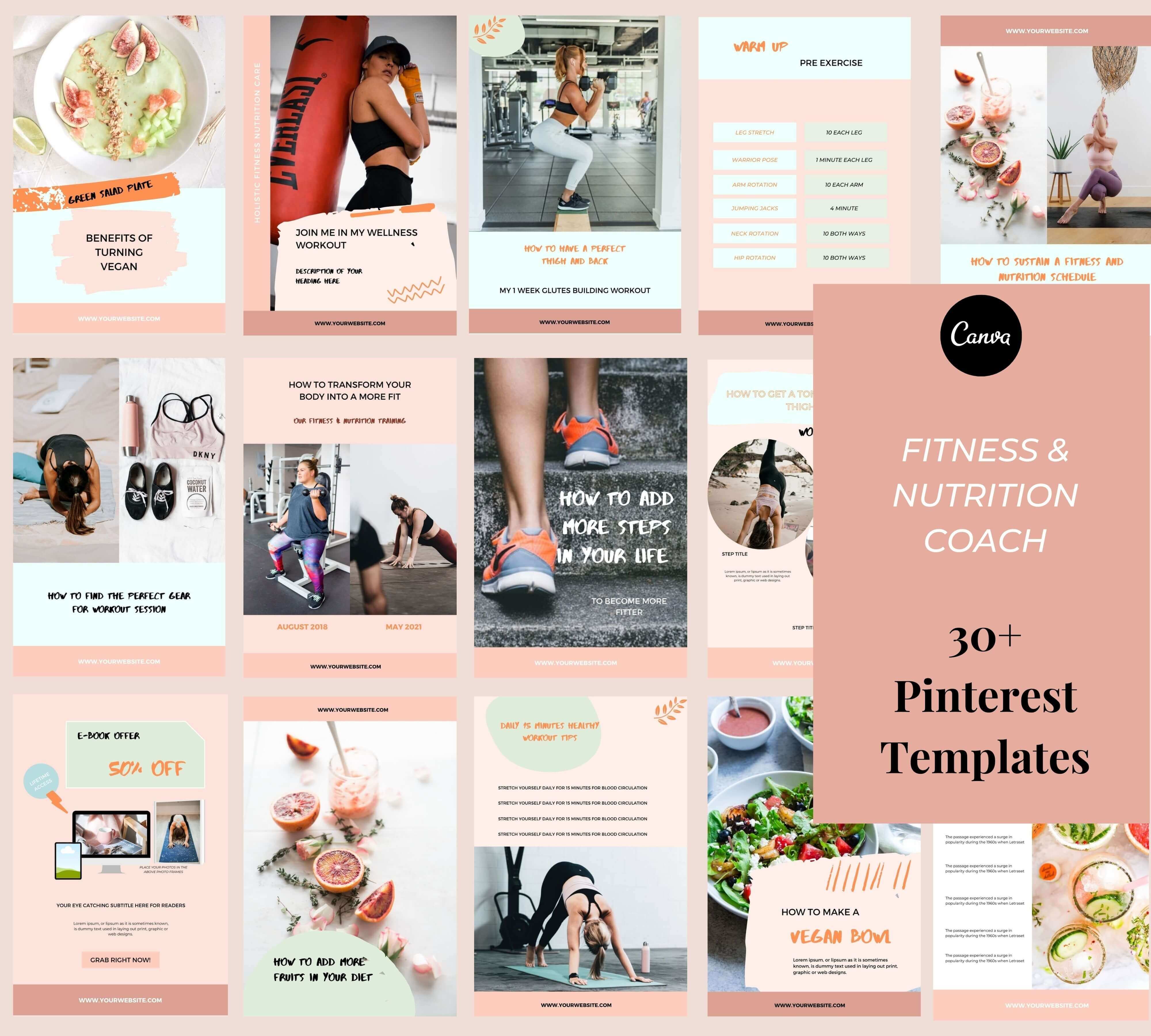 Fitness Nutrition Pinterest templates