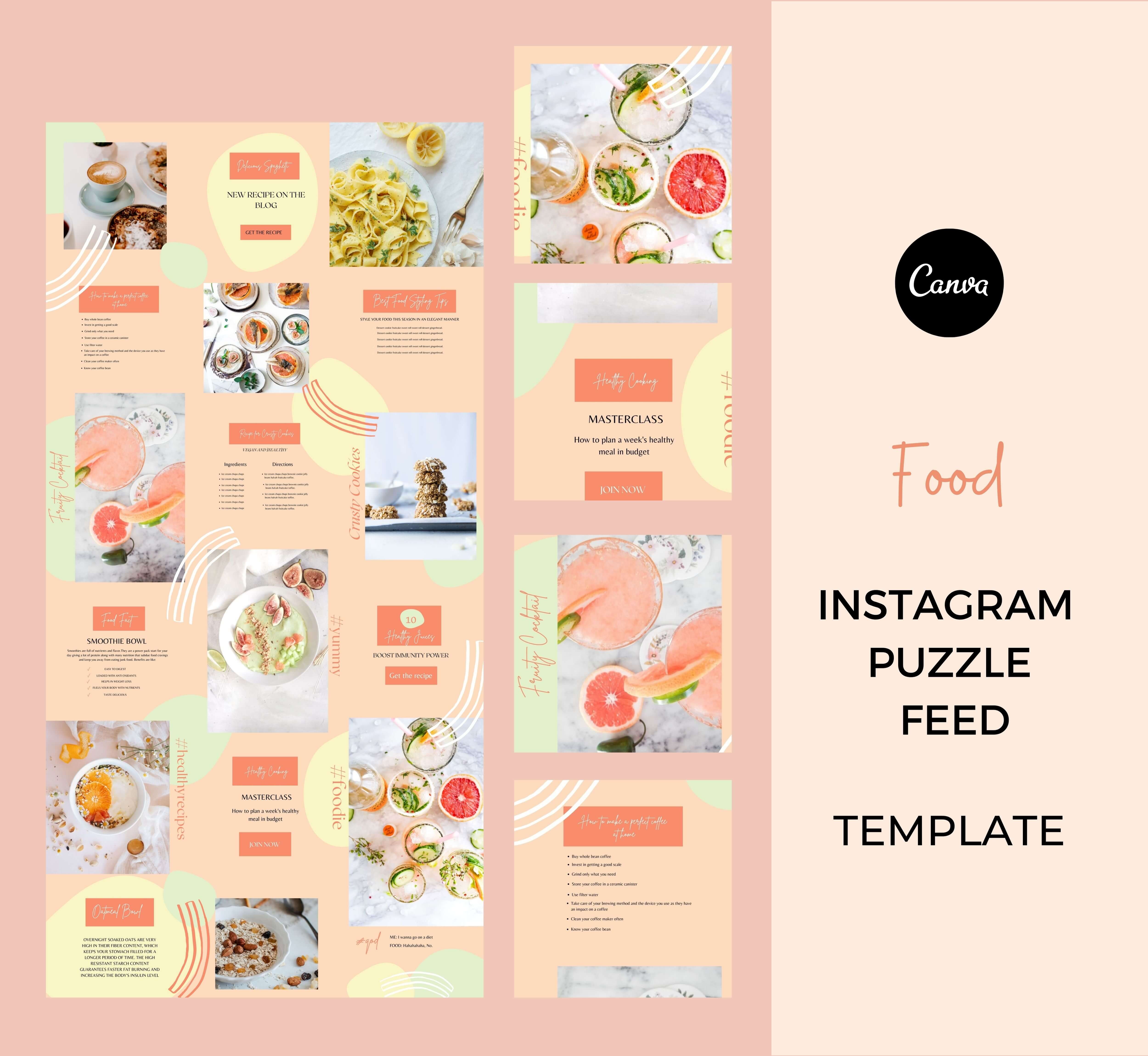 Food Instagram Puzzle Feed template