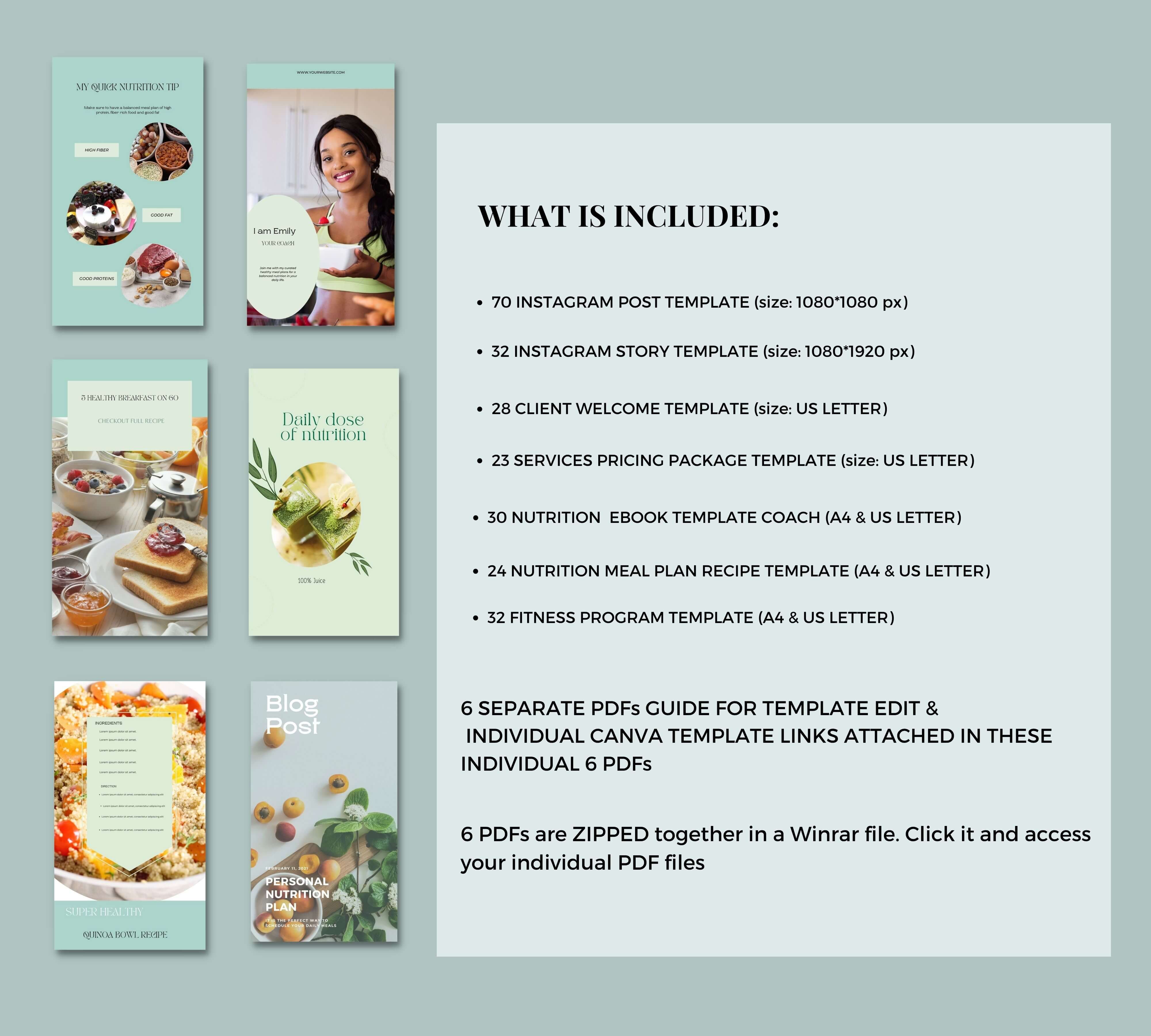 Nutritionist Canva Business Template. Nutrition & Fitness Coach 