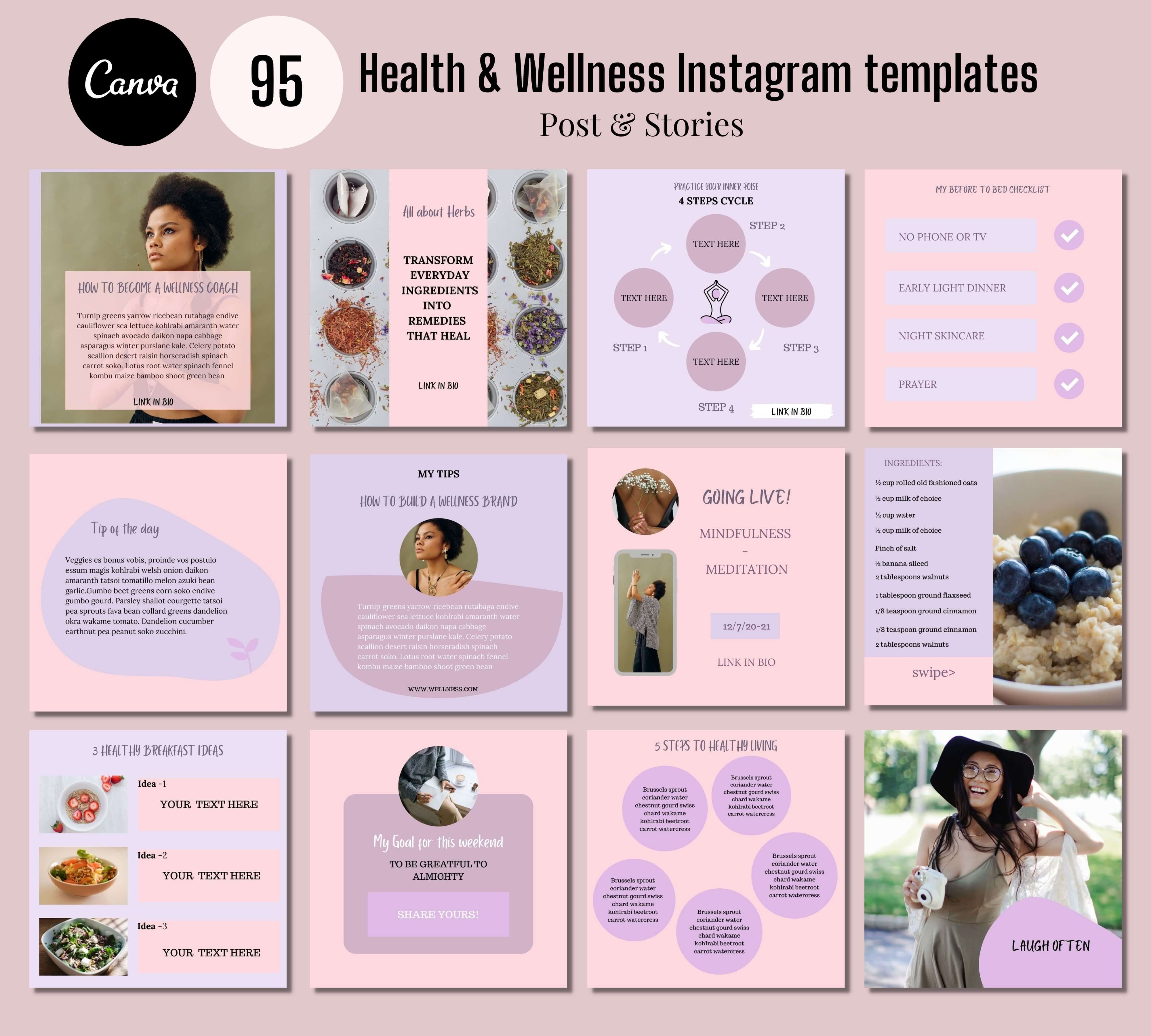 Health Wellness Instagram Templates