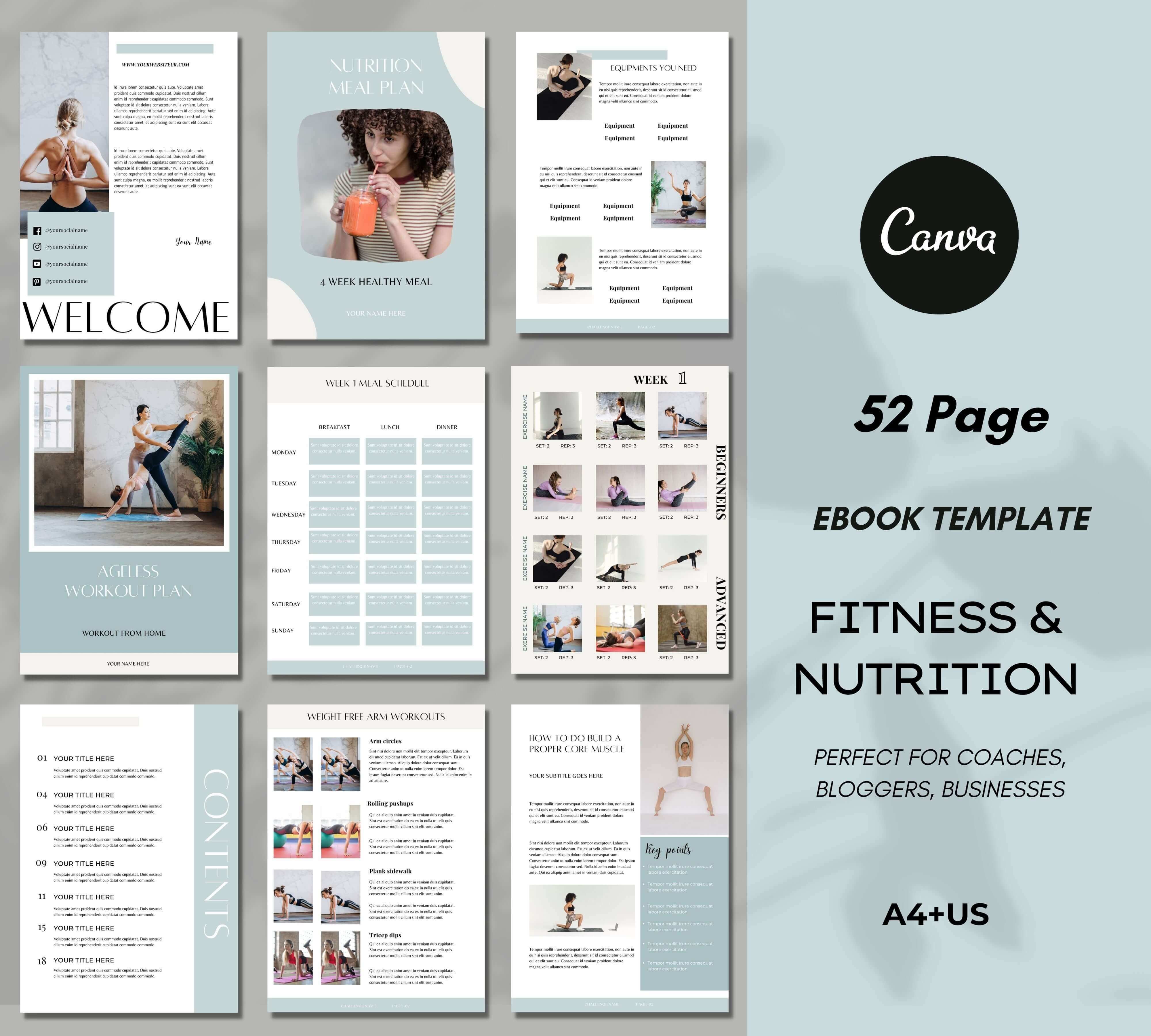 fitness nutrition ebook template