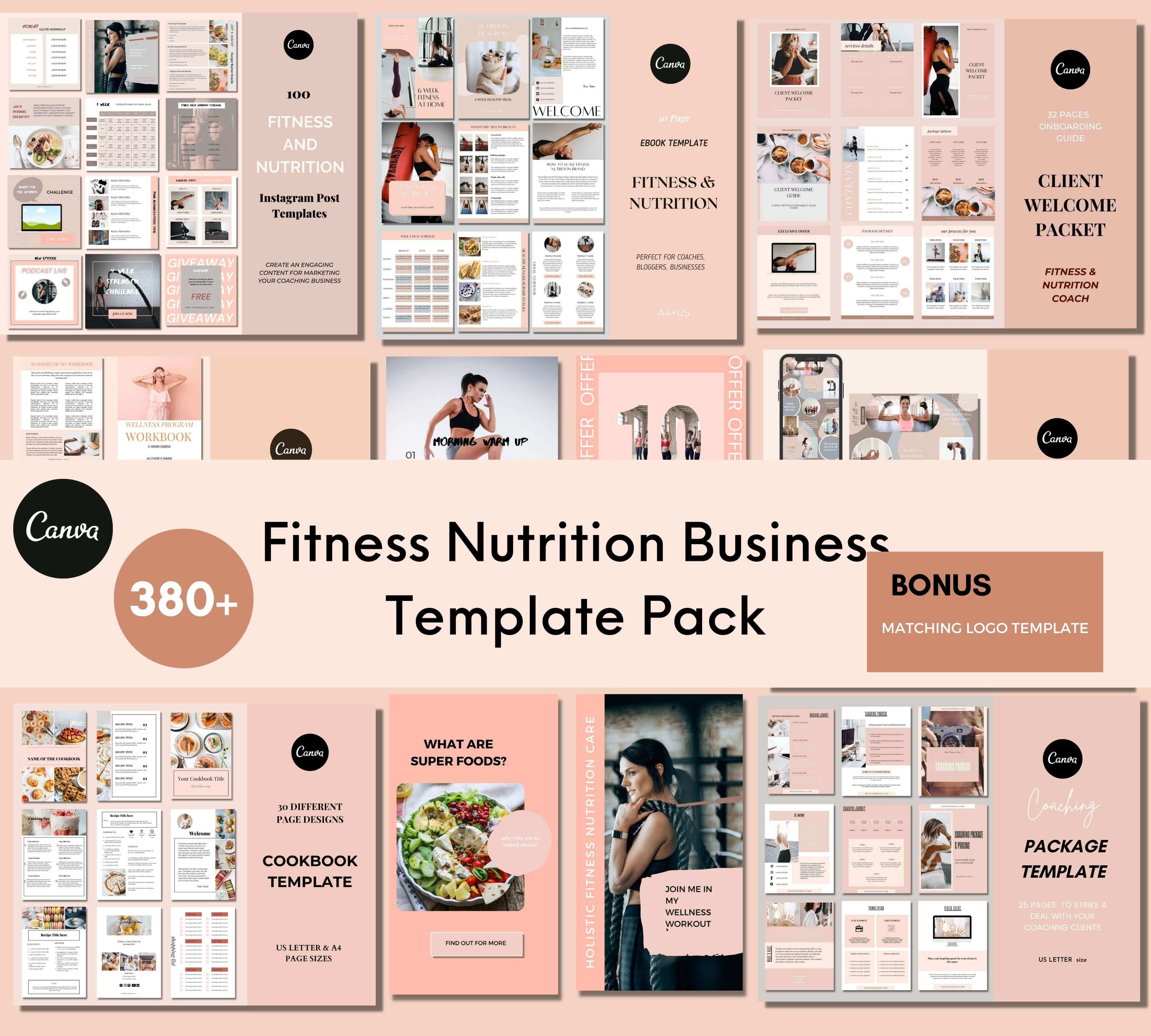 fitness nutrition business template pack