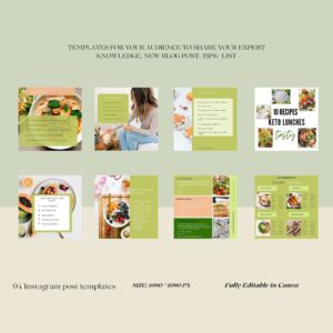 nutrition wellness instagram templates