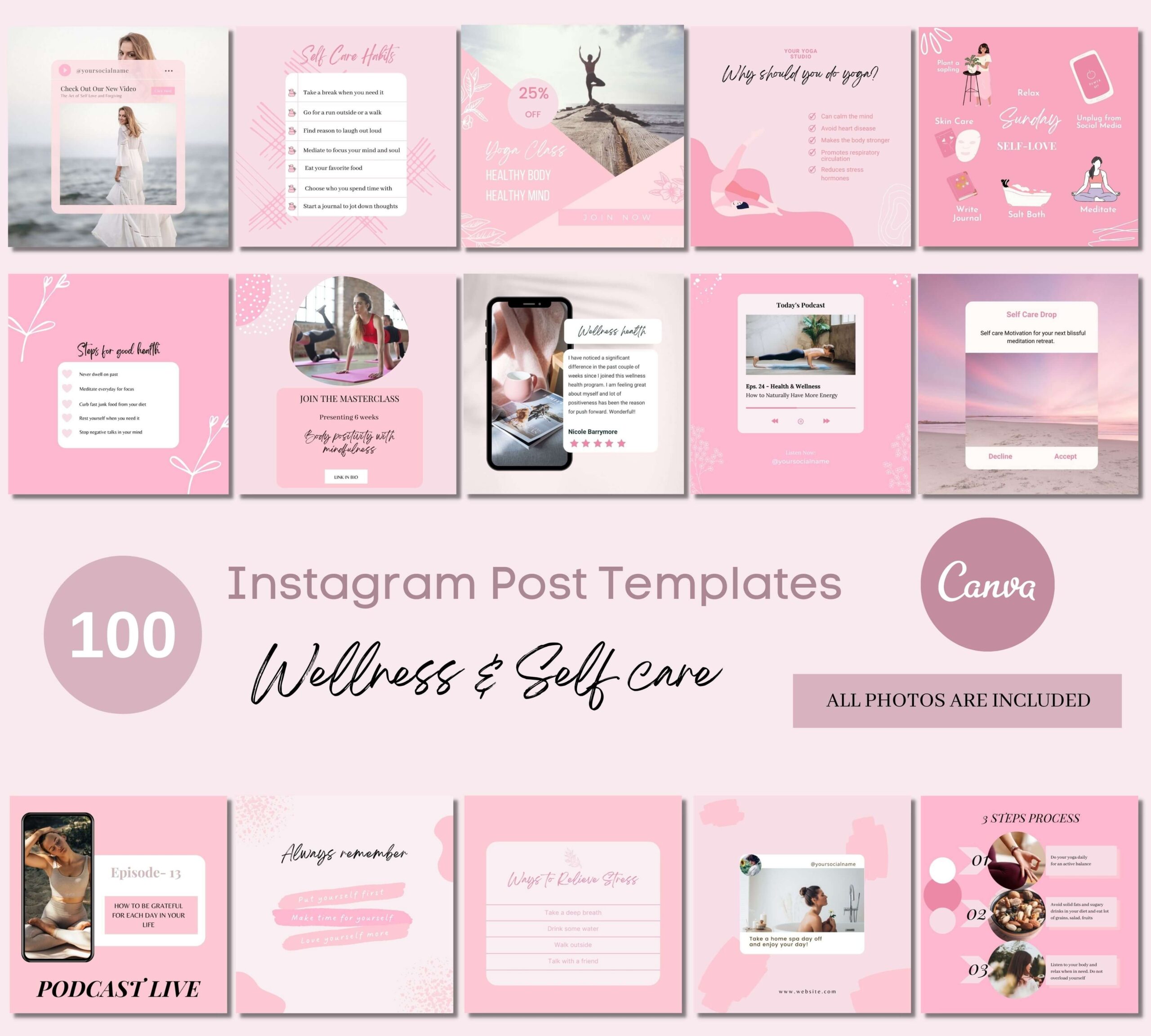 Self Care Instagram Templates