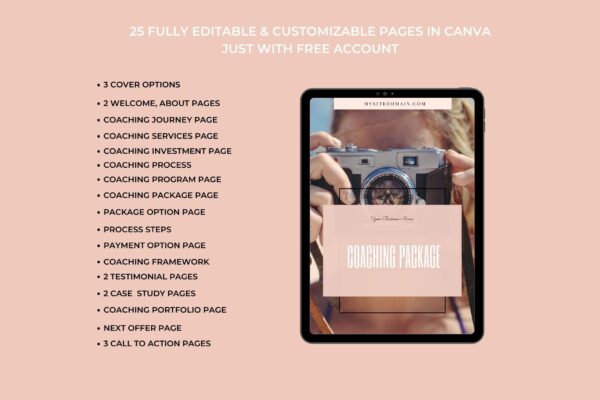 canva coaching package template