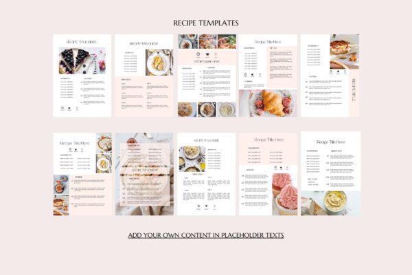 canva recipe book template
