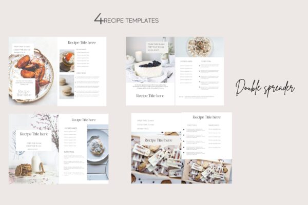 minimal cookbook template canva