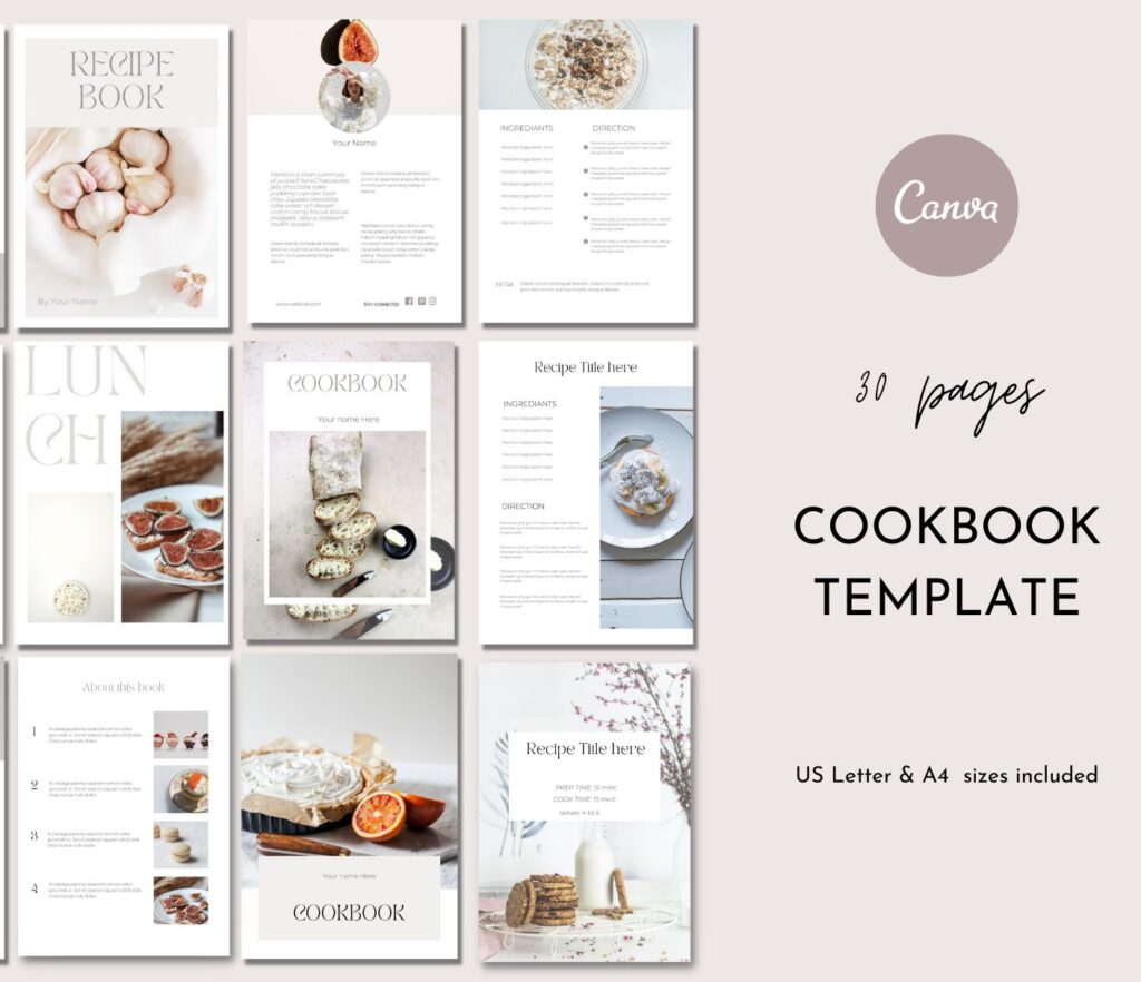 Minimal Cookbook Template Canva