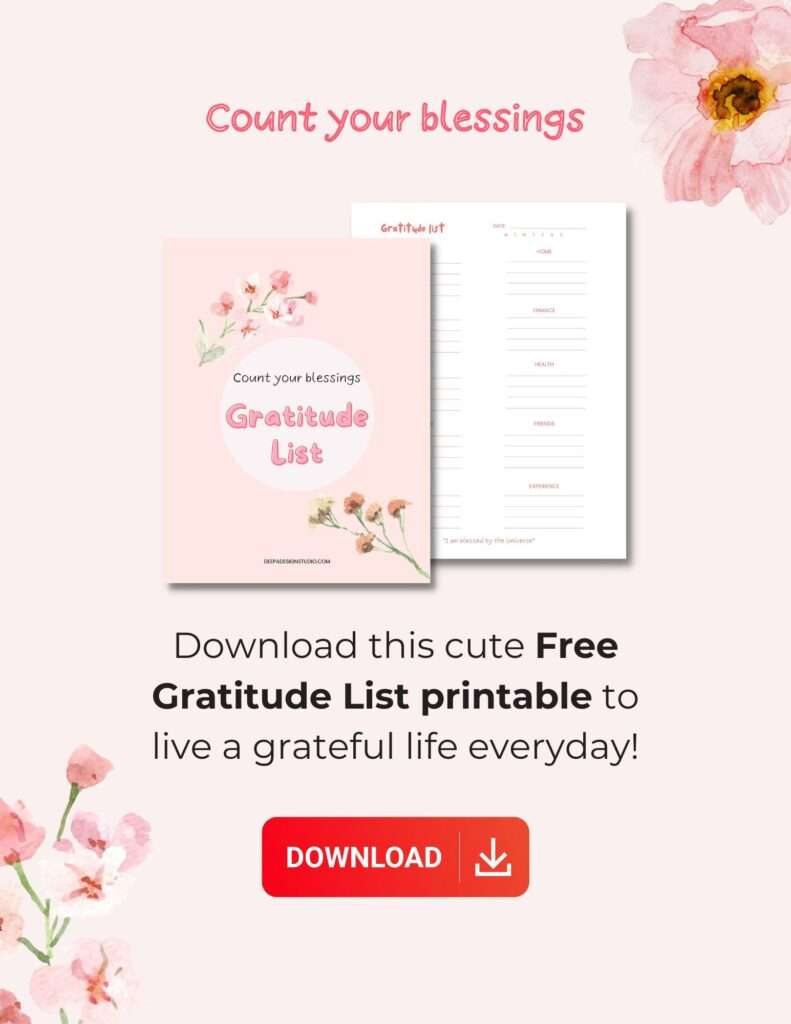 free download gratitude list printable