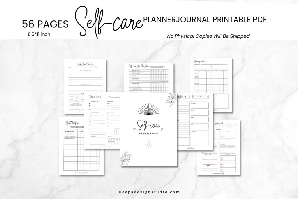 self care printable planner journal