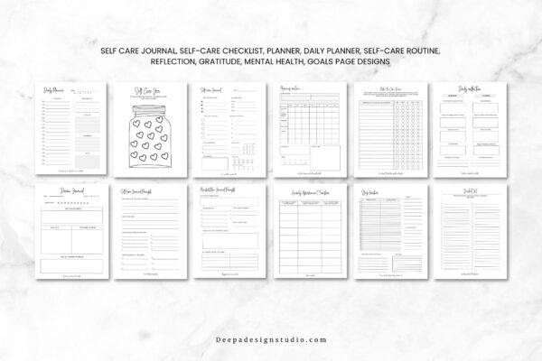 self care printable planner journal pdf