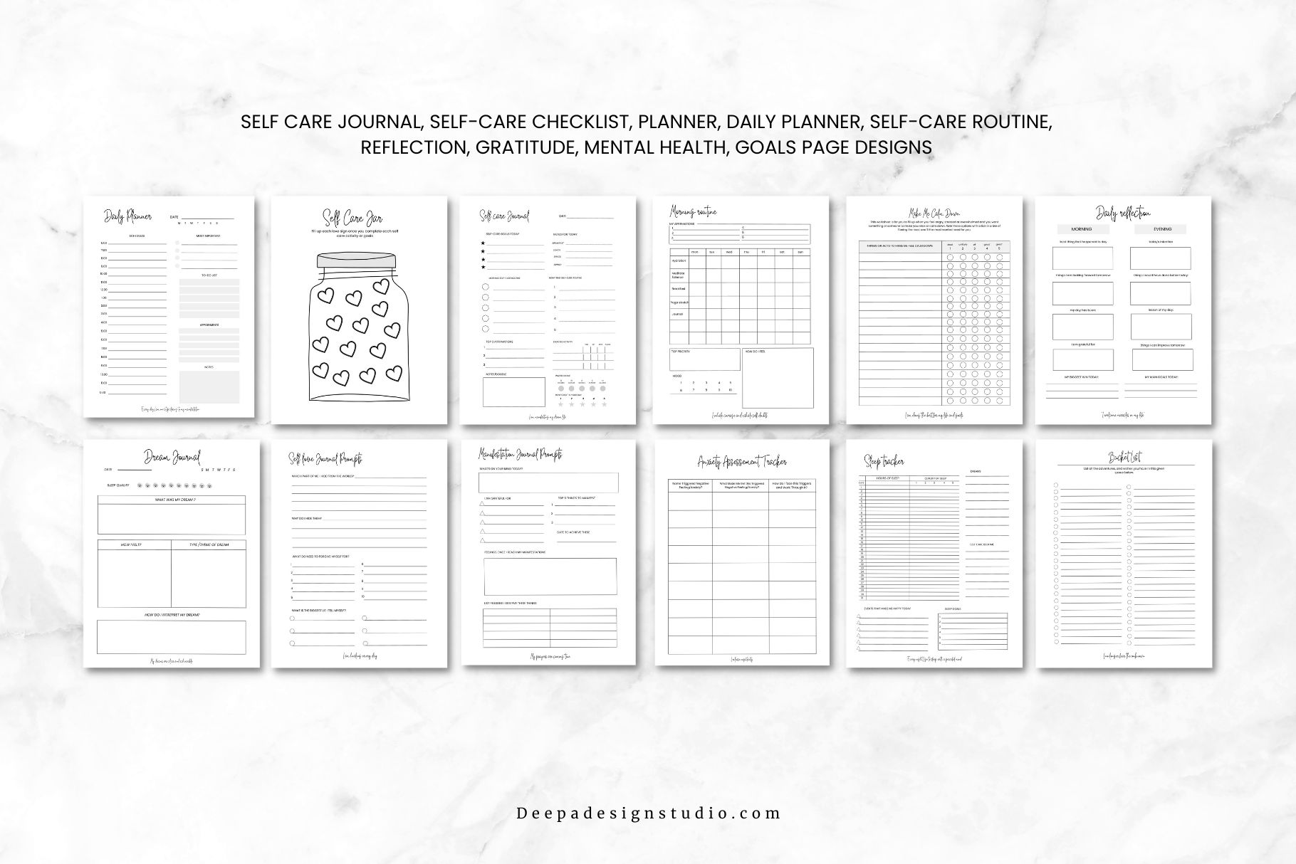 self care printable planner journal pdf
