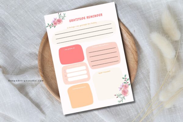 Gratitude Journal Planner Printable