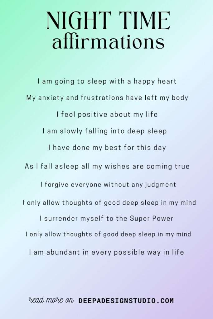 night time affirmations for sleep mantra