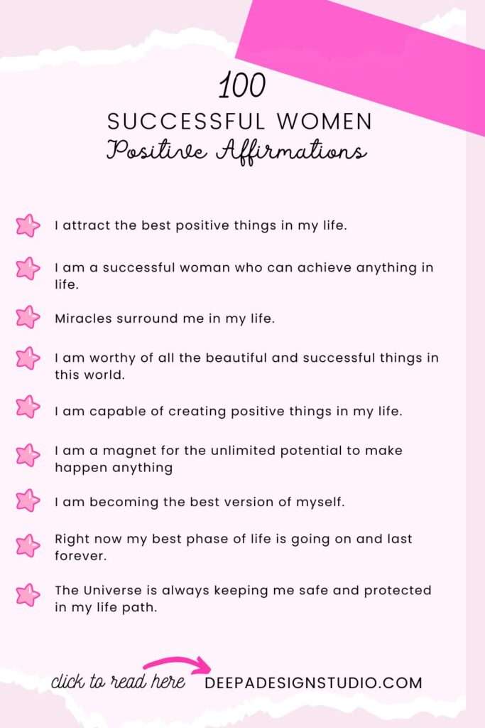 100 positive affirmations for successful women strength