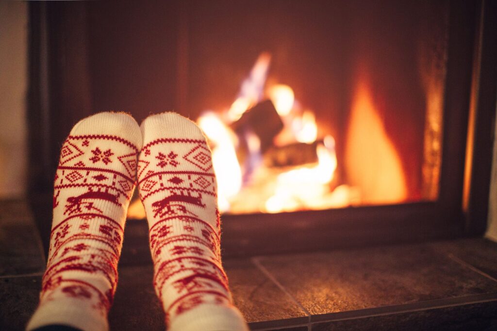 get cozy by fireplace self care for winter