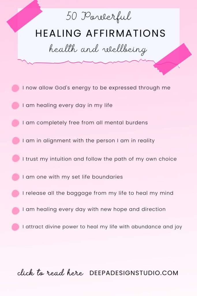 powerful healing affirmation for health wellbeing