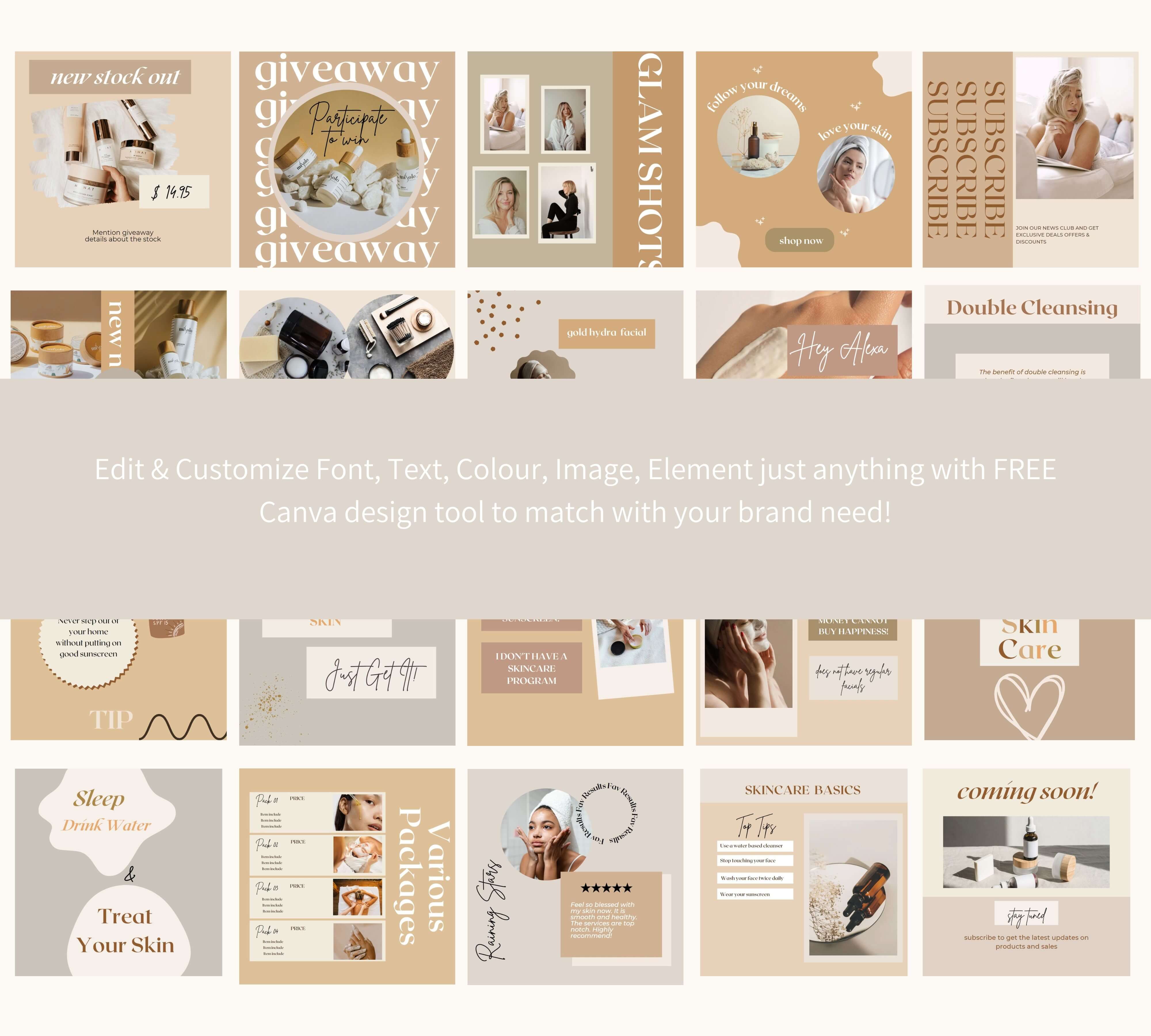 Skincare Instagram Templates Canva