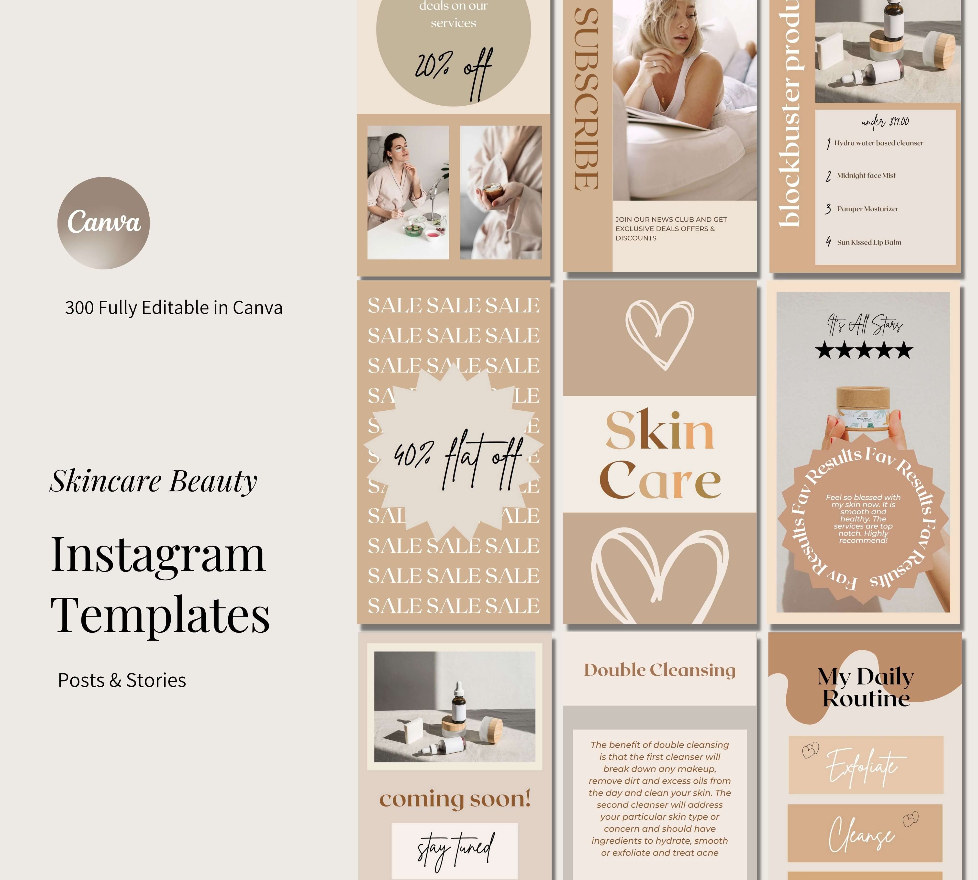 skincare instagram templates canva