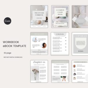 Canva ebook template wellness workbook