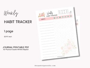 1 page weekly habit tracker printable