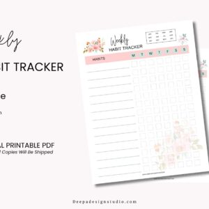 1 page weekly habit tracker printable