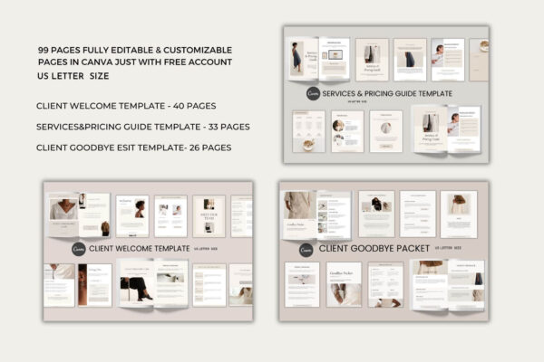 Client services experience template Canva - YULIA BUNDLE