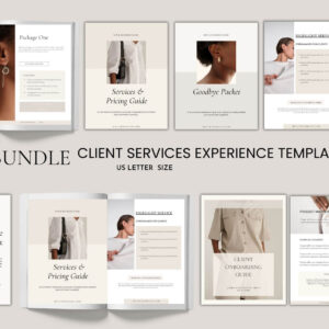 Client services experience template Canva - YULIA BUNDLE