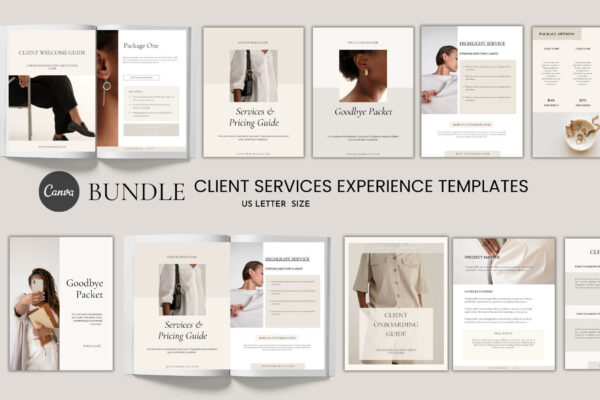 Client services experience template Canva - YULIA BUNDLE