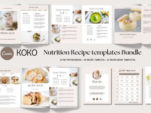 Nutrition Recipe Bundle Template -KOKO - By deepadesignstudio.com