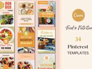 Canva Pinterest templates food nutrition