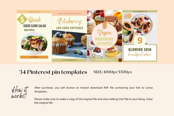 34 Pinterest templates FOOD NUTRITION