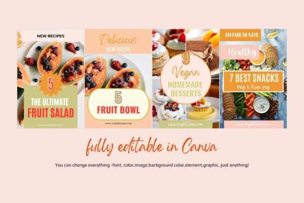 Food Pinterest templates Canva Nutrition