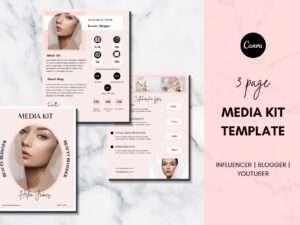Canva media kit template beauty blogger - by deepadesignstudio
