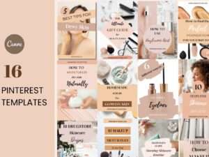 Beauty blogger Pinterest CANVA templates 16