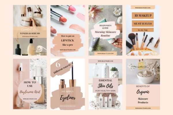 Beauty Blogger Pinterest Template Canva - Image 3
