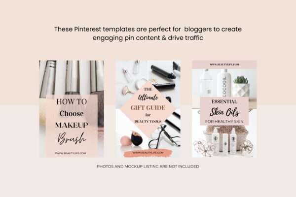 Beauty Blogger Pinterest Template Canva - Image 2