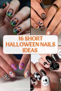 short Halloween nails ideas for clean girl energy