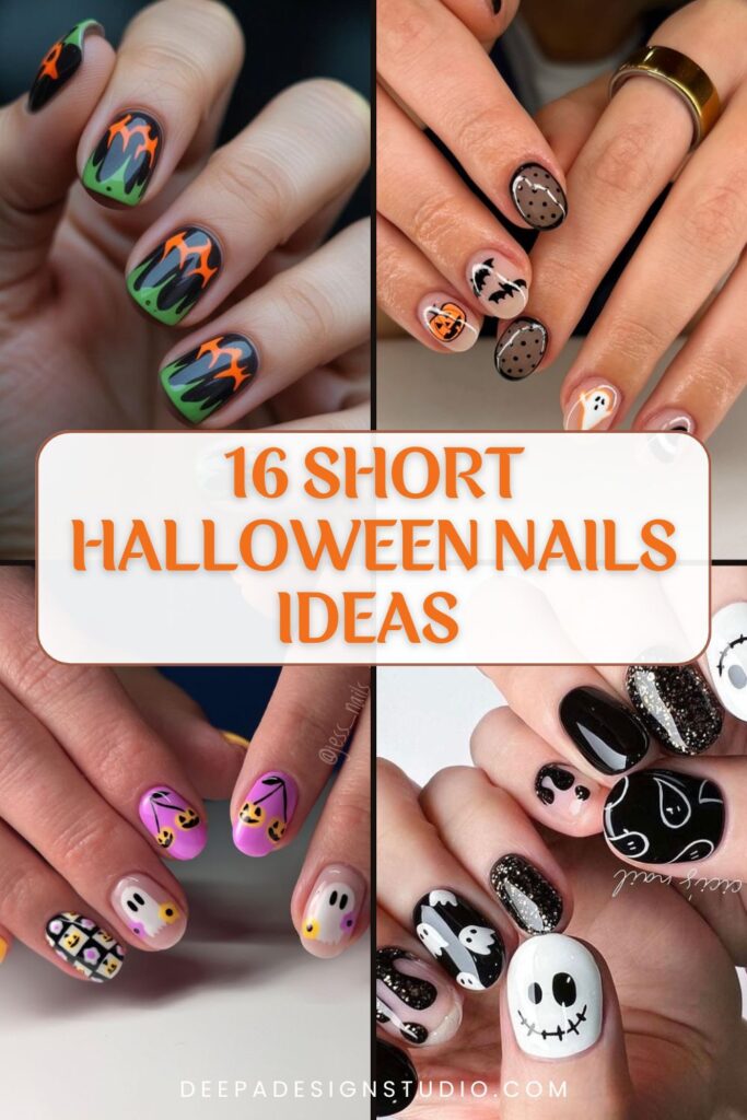 short Halloween nails ideas for clean girl energy